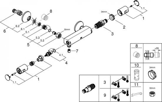 GROHE Precision Start Thermostatische Douchemengkraan in mat zwart